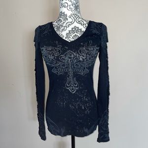 Graphic long sleeve top
